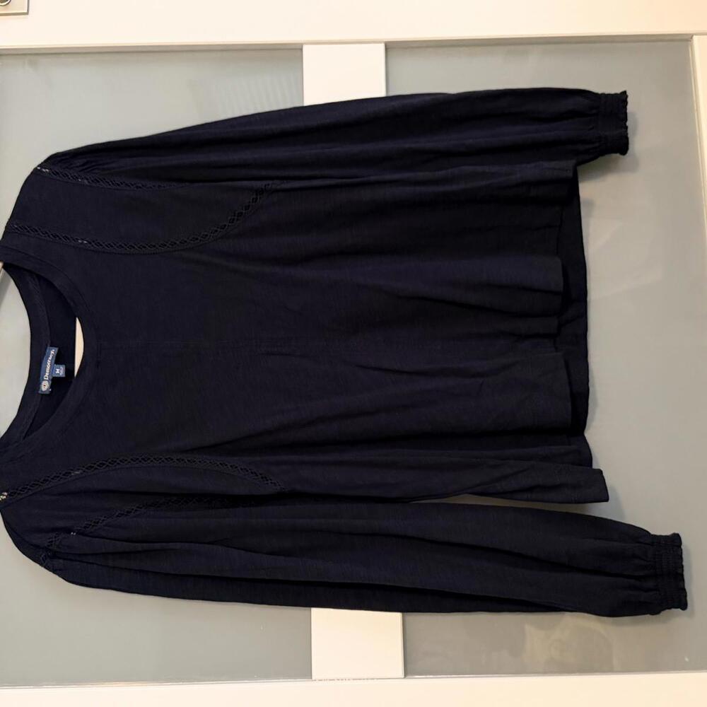 Democracy Women's Long Sleeve Top Medium Navy